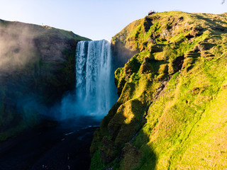 Skogafoss, Luftaufnahme Island