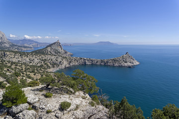 Rocks on the Black Sea coast. Crimea.
