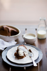 dessert with whipped cream