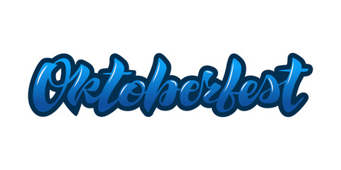 Oktoberfest lettering blue color design with an outline