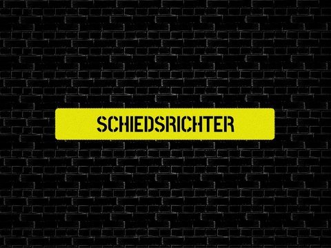 Neutrales Bild auf dem das Wort Schiedsrichter abgebildet ist. Abstrakte Illustration