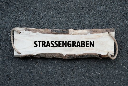 Neutrales Bild auf dem das Wort Stra&szlig;engraben abgebildet ist. Abstrakte Illustration