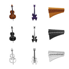 Isolated object of music and tune symbol. Collection of music and tool vector icon for stock.