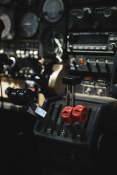 Throttle lever in aircraft cockpit