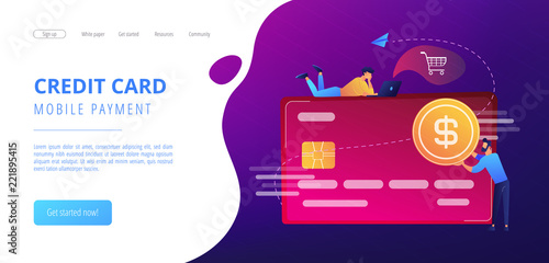 Credit Card With Dollar Coin And Users E Commerce And Online