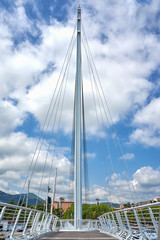 Suspension Bridge in The Harbour Of La Spezia Liguria Italy