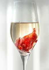 Prosecco and candied Hibiscus flower