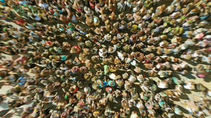Aerial view of a people crowd