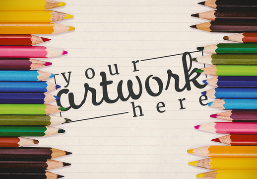 Colored Pencils Mockup