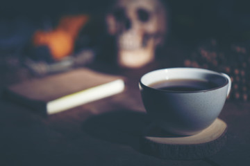 Halloween cafe concept, coffee cafe