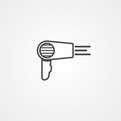 Hair dryer vector icon sign symbol