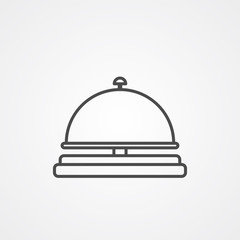 Fototapeta premium Hotel bell vector icon sign symbol