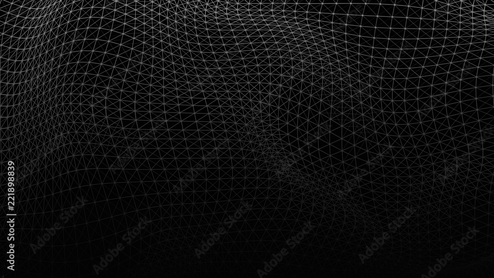 Aufkleber Abstract lines background. Connection structure. Geometric background. Abstract polygonal space. 4k rendering.
