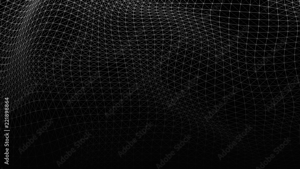 Poster Abstract lines background. Connection structure. Geometric background. Abstract polygonal space. 4k rendering.