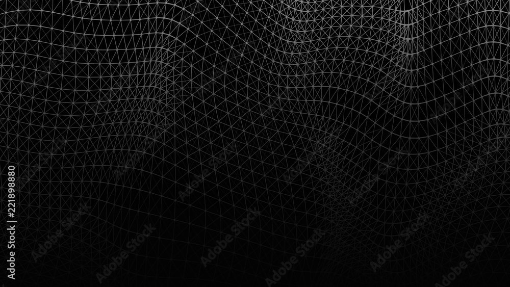 Poster Abstract lines background. Connection structure. Geometric background. Abstract polygonal space. 4k rendering.