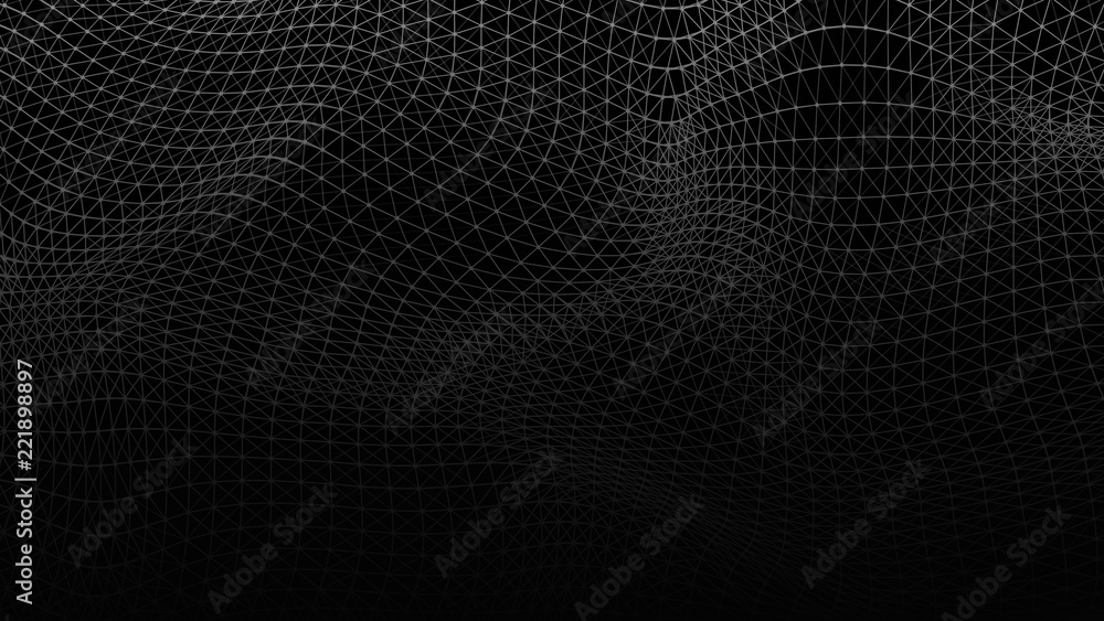 Aufkleber Abstract lines background. Connection structure. Geometric background. Abstract polygonal space. 4k rendering.