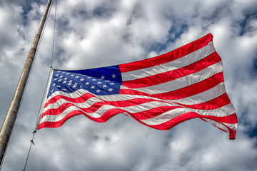 American Flag at Half-Staff - 221899209