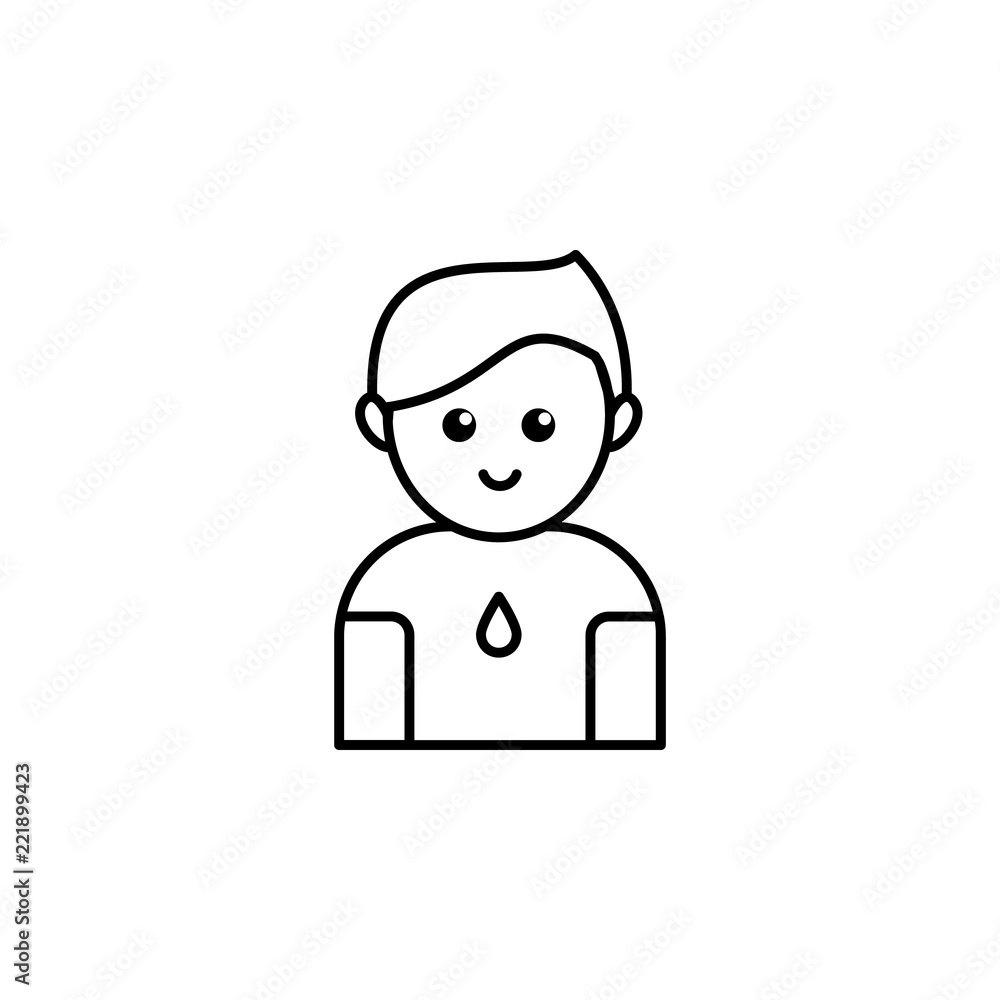 Poster donor man icon. element of blood donation icon for mobile concept and web apps. thin line donor man 