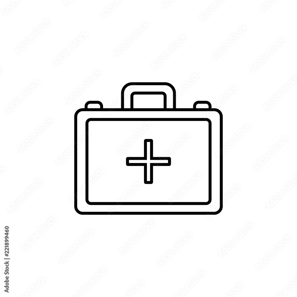 Poster first aid kit icon. element of blood donation icon for mobile concept and web apps. thin line first 