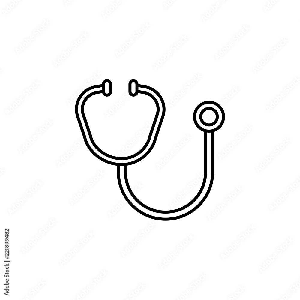 Poster stethoscope icon. element of blood donation icon for mobile concept and web apps. thin line stethosc