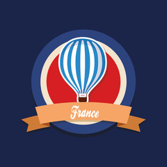 france culture card with balloon helium