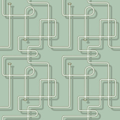 Abstract seamless vector pattern of pipes. Isolated from the background