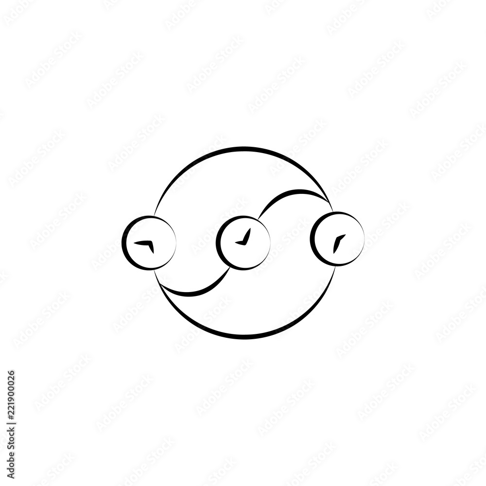 Poster time paradox icon. element of mad science icon for mobile concept and web apps. hand drawn time para