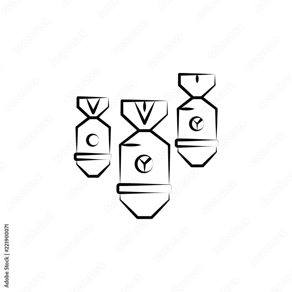 Poster atomic bomb icon. element of mad science icon for mobile concept and web apps. hand drawn atomic bom