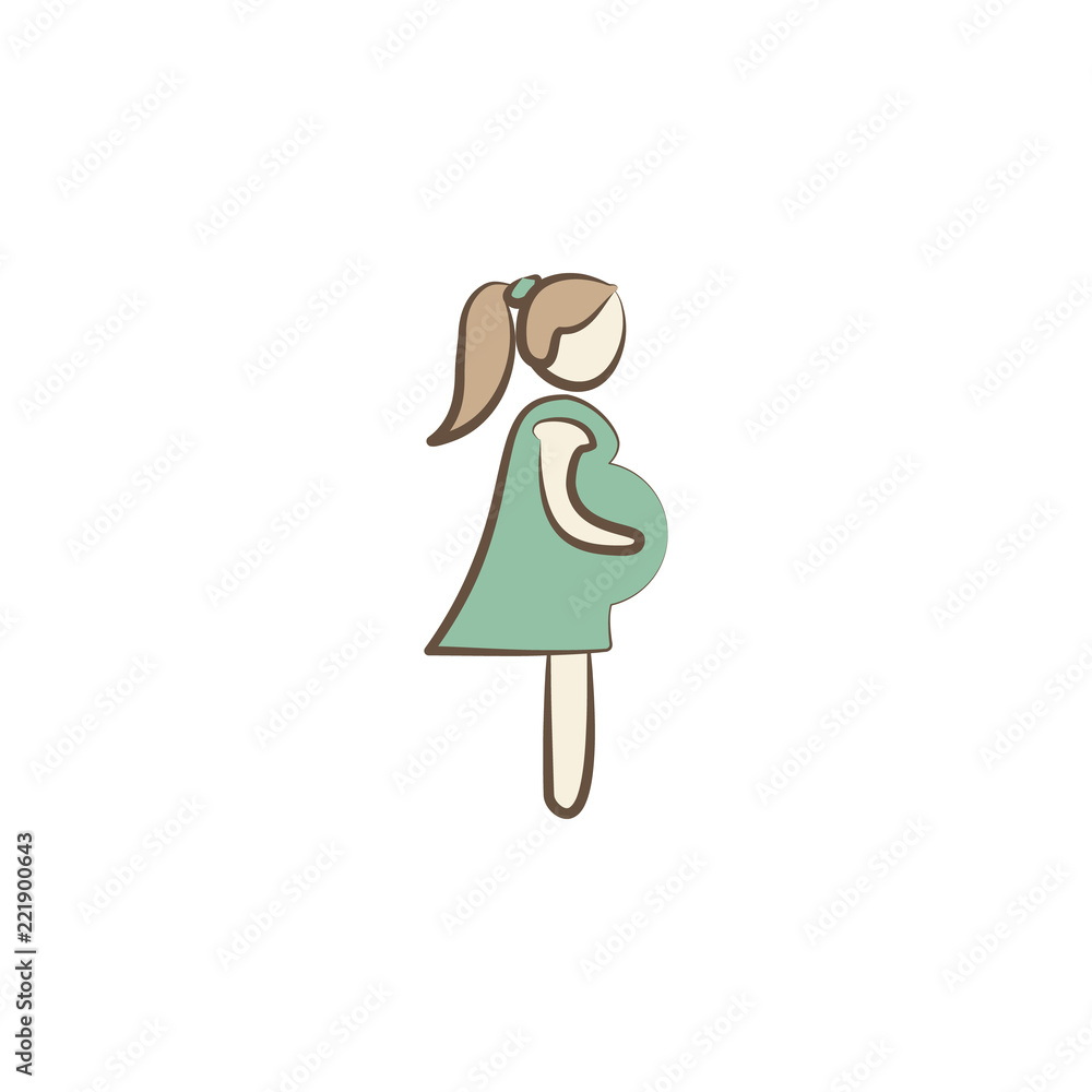 Poster pregnant icon. element of mother day icon for mobile concept and web apps. colored pregnant icon can