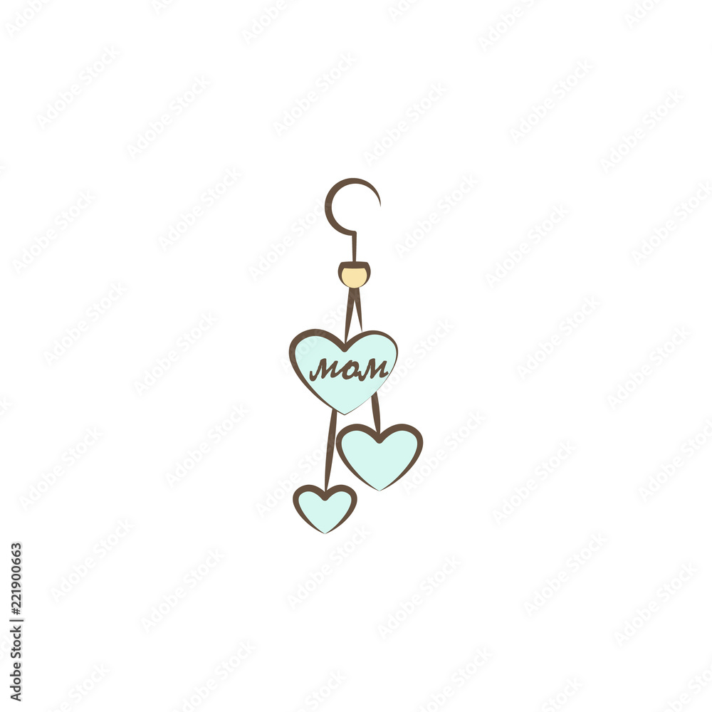 Poster earrings icon. element of mother day icon for mobile concept and web apps. colored earrings icon can