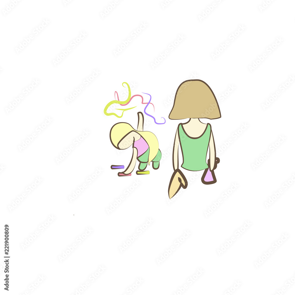 Aufkleber mother and child icon. element of mother day icon for mobile concept and web apps. colored mother an