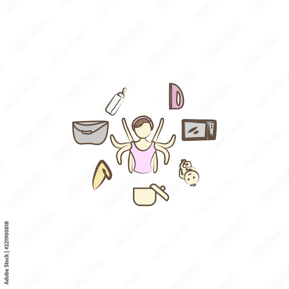 Poster lot of work icon. element of mother day icon for mobile concept and web apps. colored lot of work ic