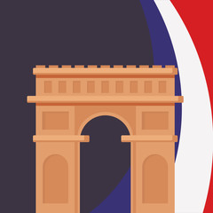 france culture card with arch of triumph