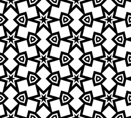 Abstract seamless black and white pattern