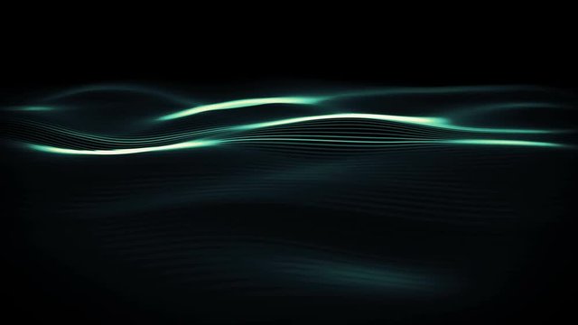 Futuristic digital waves. Abstract liquid energy stream background for business presentation. Seamless loop.