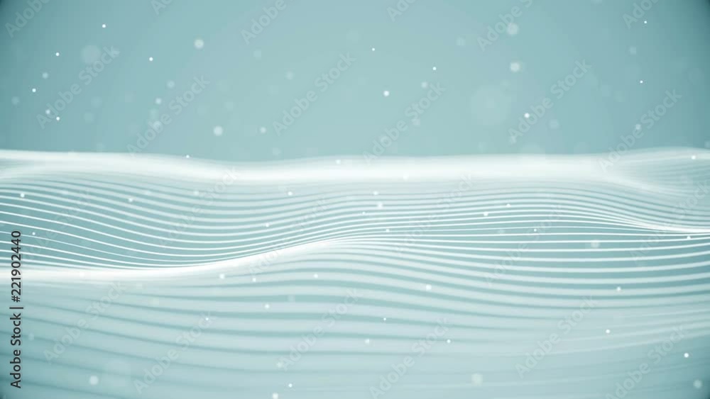 Poster light waves with particles abstract background for business presentation. digital wavy surface with 