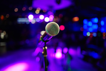 Nightclub microphone close up