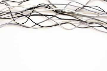 cords on a white background