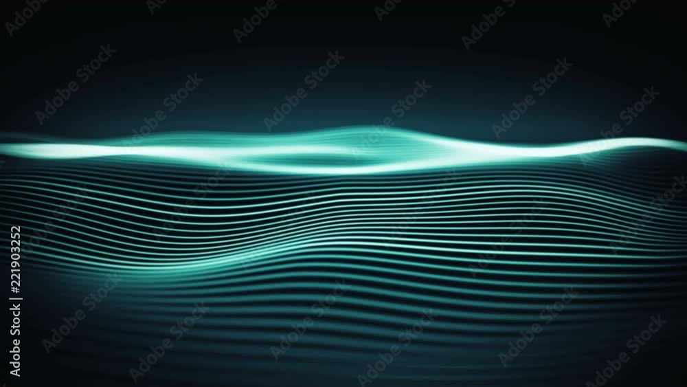 Poster dynamic wallpaper with energy waves in a cyber space. futuristic abstract stream of data. seamless l
