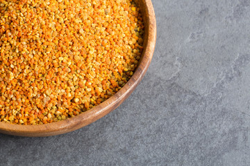 Golden bee pollen granules - Top view