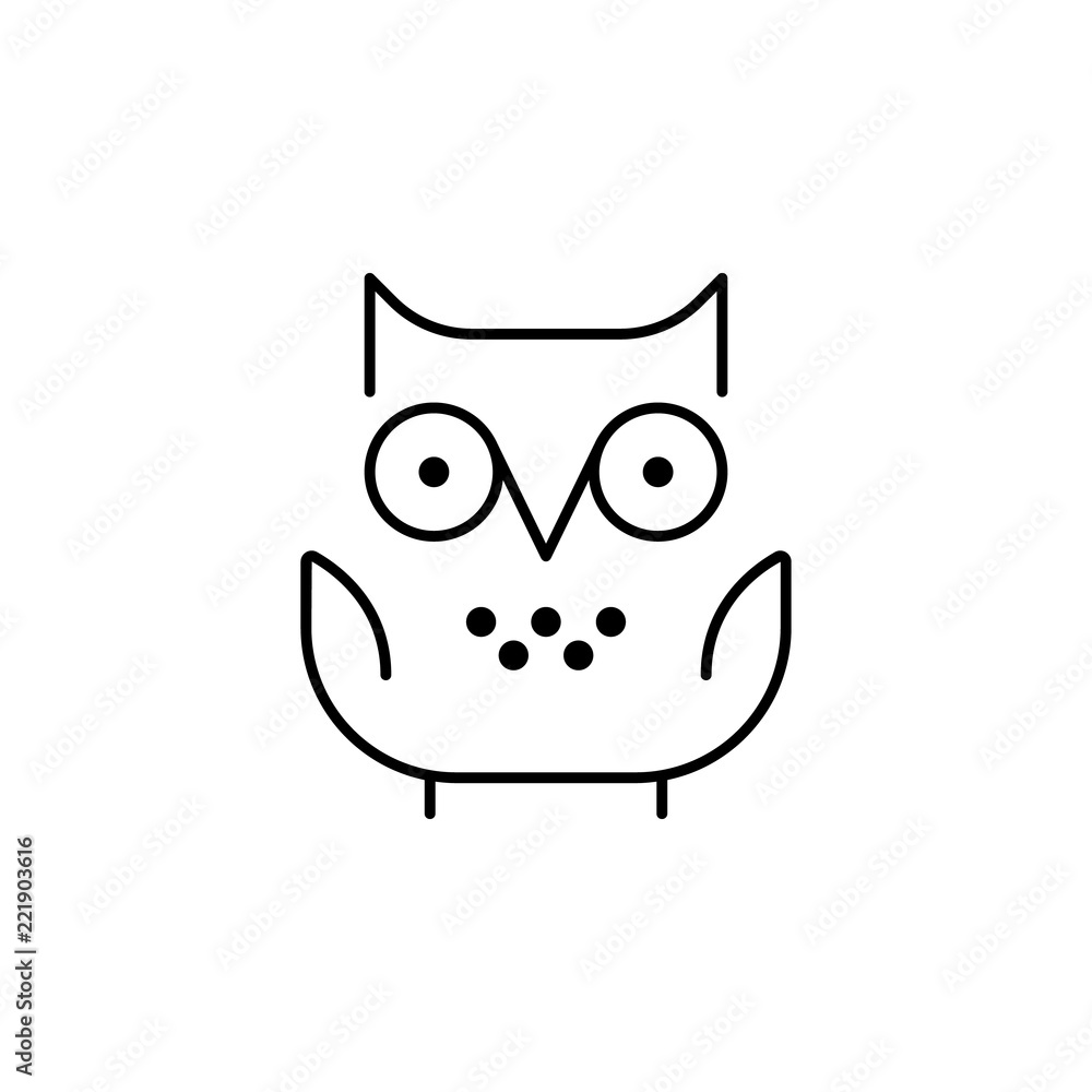 Poster owl icon. element of school icon for mobile concept and web apps. thin line owl icon can be used for