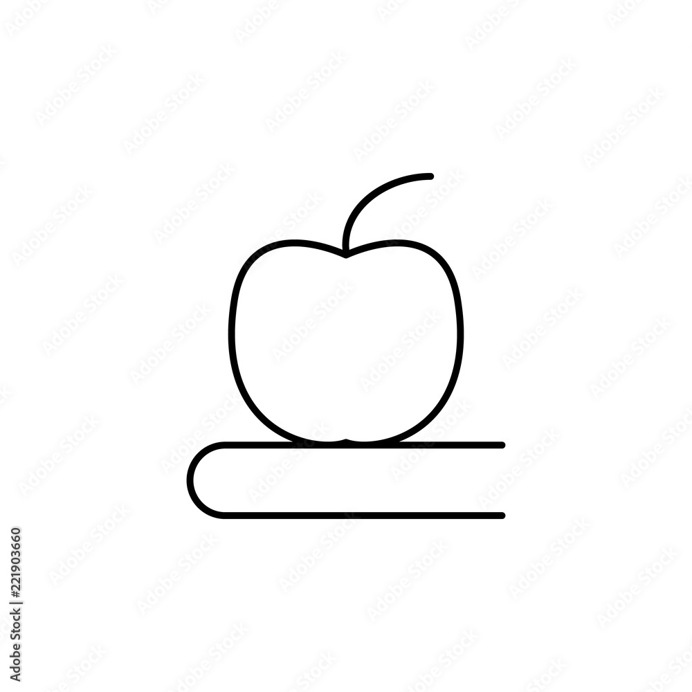 Poster apple book icon. element of school icon for mobile concept and web apps. thin line apple book icon c