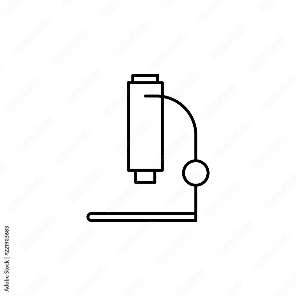 Poster microscope icon. element of school icon for mobile concept and web apps. thin line microscope icon c