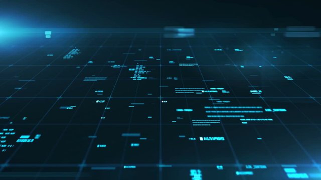 Abstract background of a cyberspace with information details movement. HUD. Futuristic interface. Seamless loop.