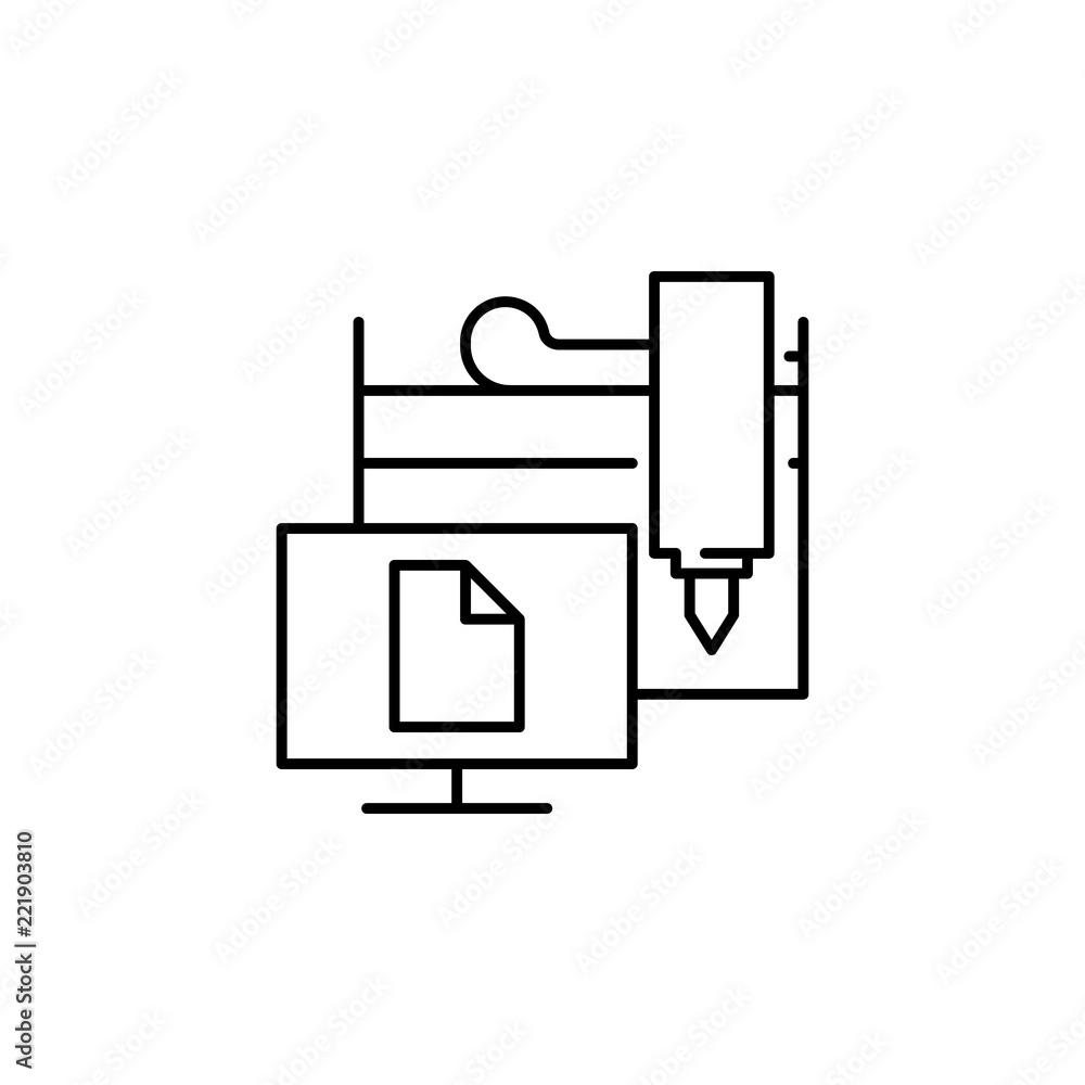 Poster hardware icon. element of laser application in production for mobile concept and web apps illustrati