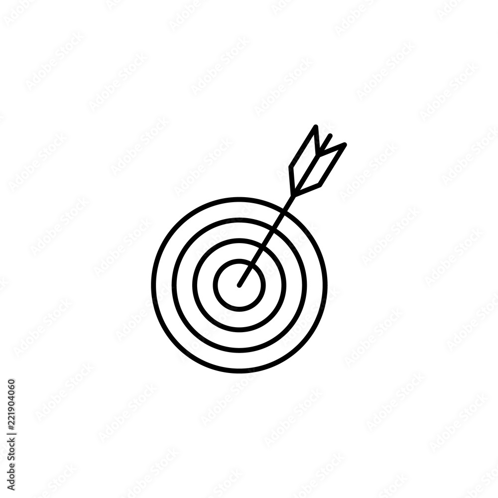Poster target icon. element of seo and online marketing icon for mobile concept and web apps. thin line tar