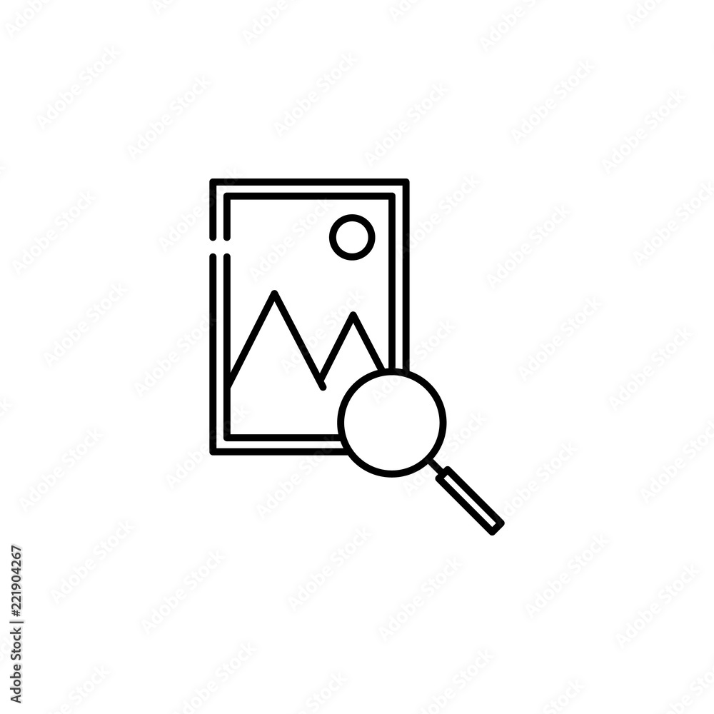 Poster search photos icon. element of seo and online marketing icon for mobile concept and web apps. thin l