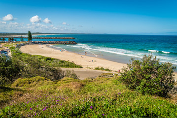 Town beach in Port Macquarie in the summer, Australia