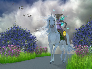 Fototapety  Fairy Lila with Unicorn