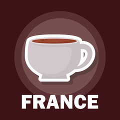 france culture card with coffee cup
